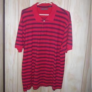 John Bartlett Striped Collared Button Up Short Sleeve Polo Shirt XL